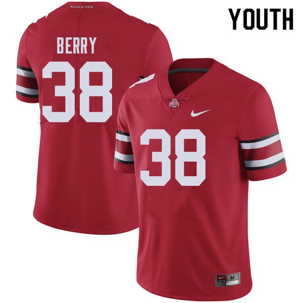 Ohio State Buckeyes #38 Rashod Berry Youth Stitched Jersey Red